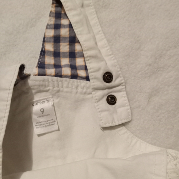 Carter's 100% Cotton White Overall Shorts - Picture 4 of 5